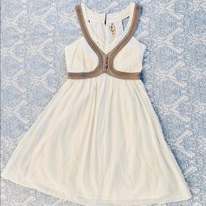 NWOT Anthropologie Floreat dress in cream / taupe